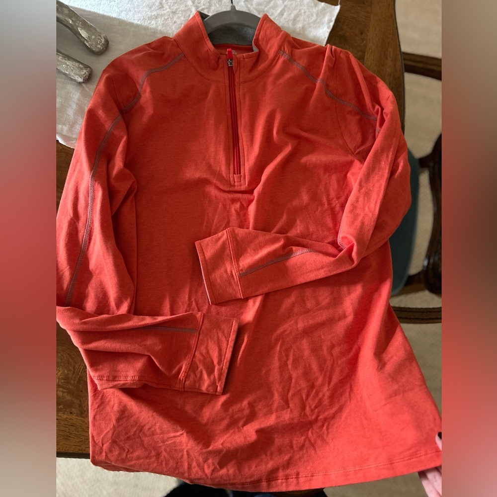 Tasc Performance Carrollton Quarter-Zip Pullover in fire heather NWT Size S